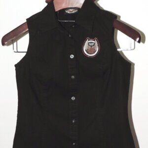 Harley Davidson sleeveless black blouse